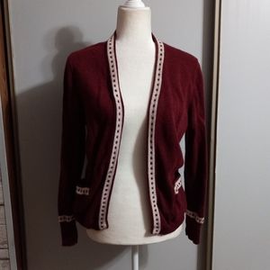 Dalton Small Vintage Wool Pocket Casual Cozy Open Cardigan Sweater